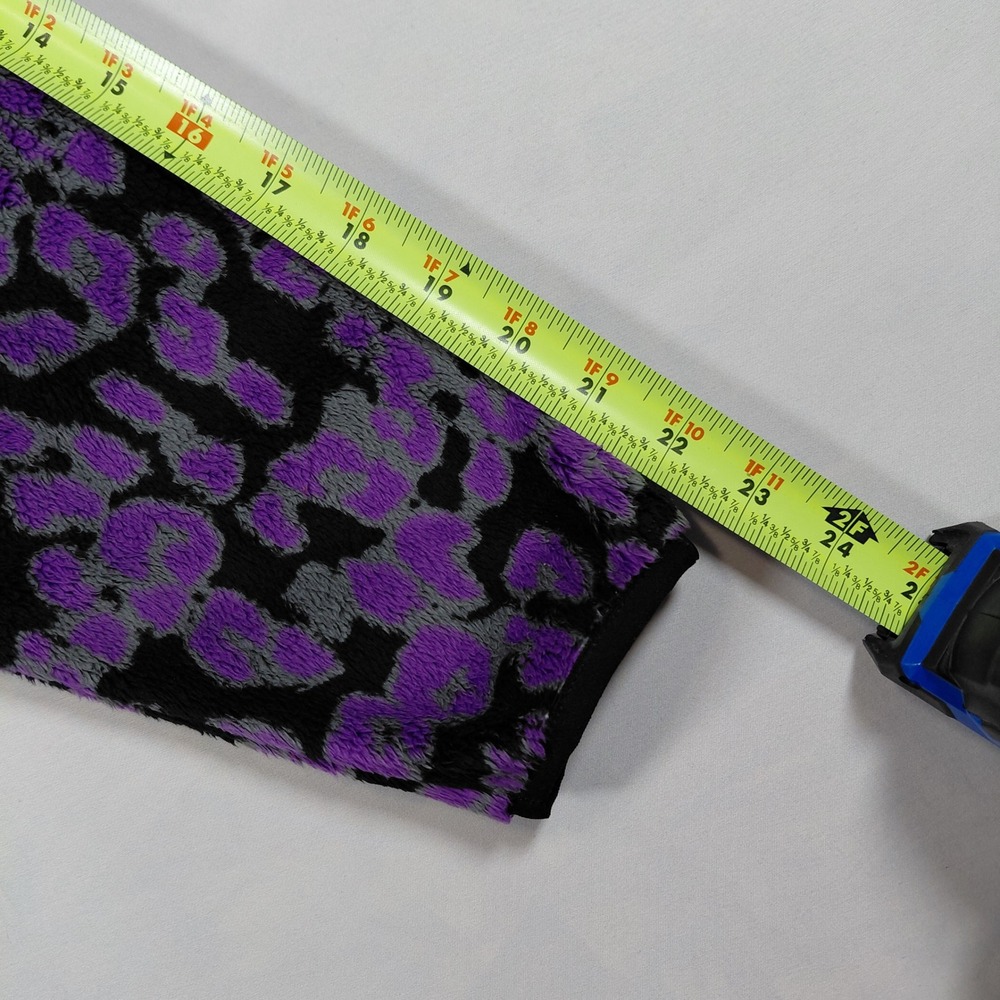 The North Face Womens Purple Leopard Print Cropped Fleece Osito Hoodie Small - Picture 14 of 14